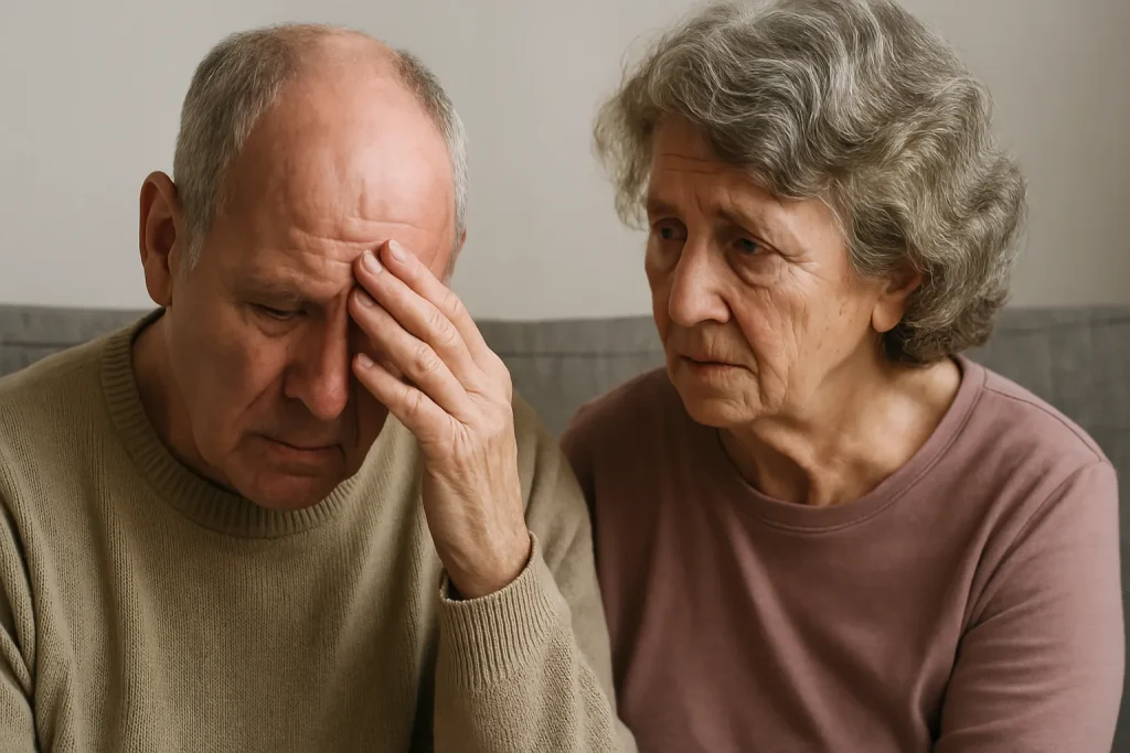 Older couple dealing with dementia and depression